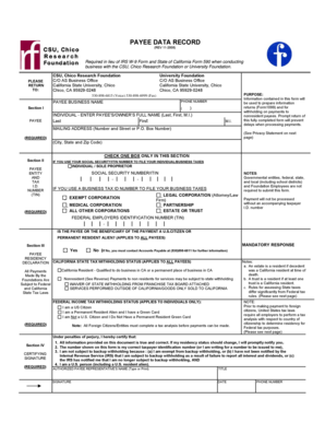 Payee Data Record Form