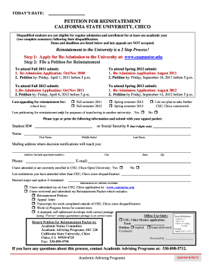 csu chico petition for reinstatement form