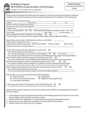 Preliminary Proposal: RETURNING Faculty-led Study ... - CSU, Chico - csuchico