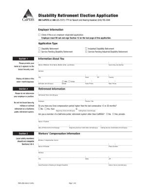 California Disability Retirement Election Application