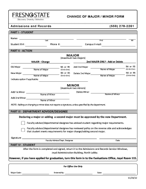Change of Major/Minor Form