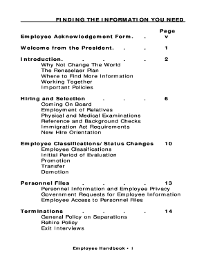 Employee Acknowledgment Form