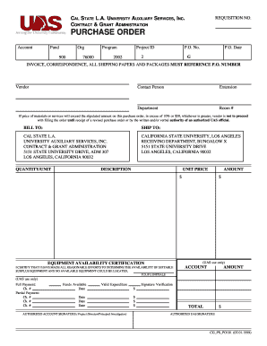 California State University Purchase Order
