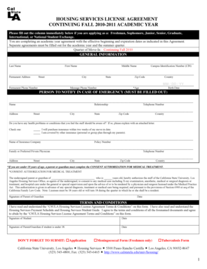 CSULA Housing Services License Agreement
