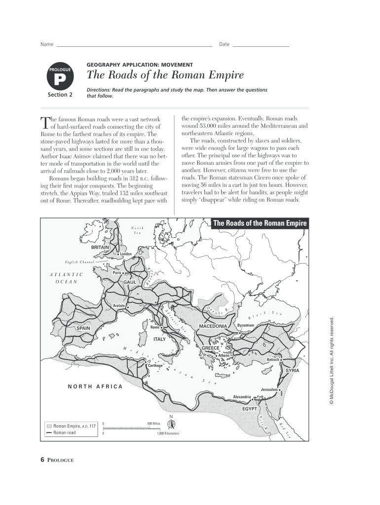 The Roads Of The Roman Empire Answers Fill Online, Printable
