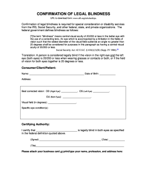 irs legally blind form