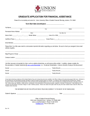 Graduate Application for Financial Assistance
