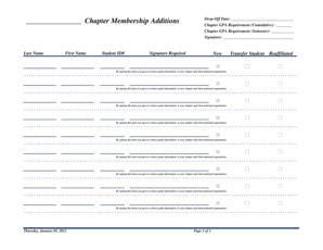 Chapter Membership GPA Form