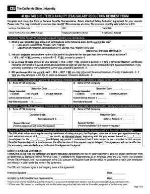 403(b) TSA Salary Reduction Request Form