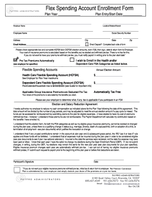 Flex Spending Account Enrollment Form