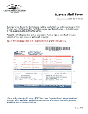 Express Mail Form