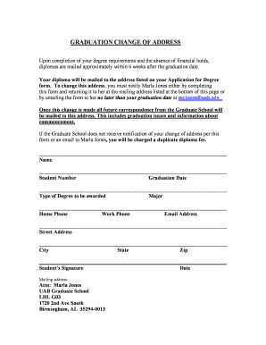 Graduation Change of Address Form