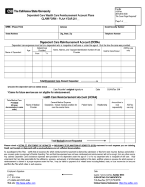 Dependent Care/Health Care Reimbursement Claim Form