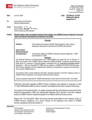 COBRA Premium Reduction Request Form