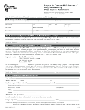 Standard Insurance Direct Payment Authorization