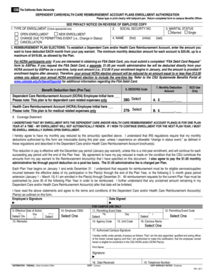 Dependent Care/Health Care Reimbursement Account Enrollment Authorization