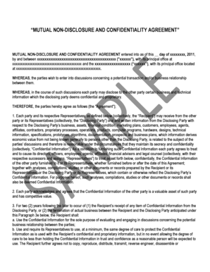 Mutual Non-Disclosure and Confidentiality Agreement