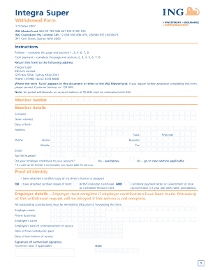Integra Super Withdrawal Form