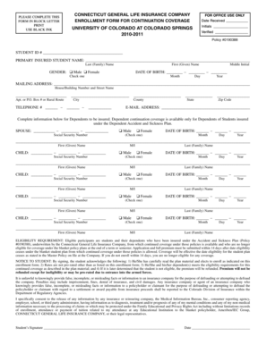 University of Colorado Continuation Coverage Form