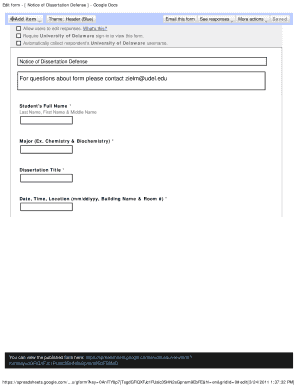 Edit form - Notice of Dissertation Defense - Google Docs