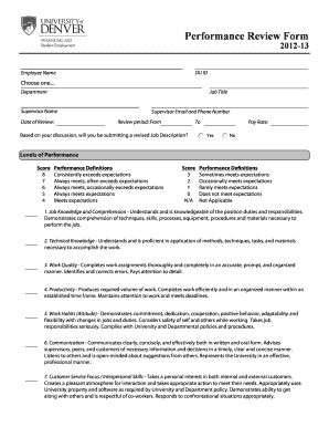 Performance Review Form