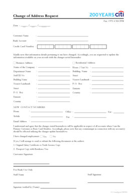 Change of Address Request Form