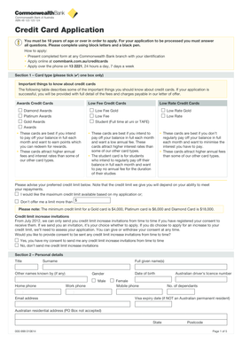 Commonwealth Bank Credit Card Application