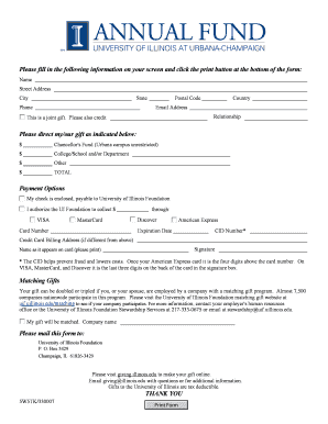 University of Illinois Donation Form