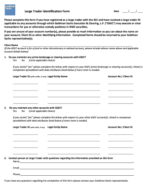 Large Trader Identification Form