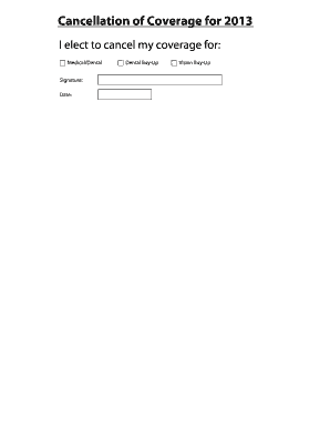 Cancellation of Coverage Form
