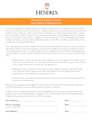 Hendrix College Wellness Center Waiver