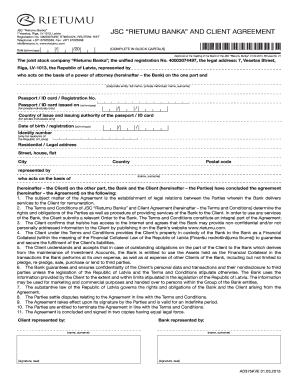 Rietumu Banka Client Agreement