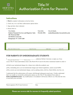 Title IV Authorization Form
