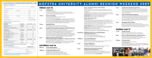 Hofstra Alumni Reunion Weekend 2009 Response Card