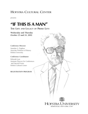 Primo Levi Conference Registration Form