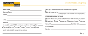 Kennesaw State University Donation Form