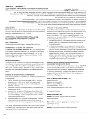 Marshall University International Graduate Application Form