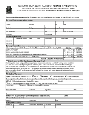 Employee Parking Permit Application