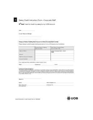 Salary Credit Instruction Form