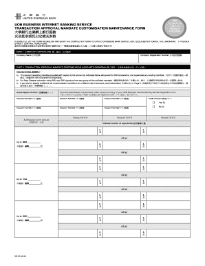 UOB Business Internet Banking Transaction Approval Mandate Form