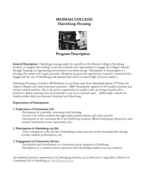 Harrisburg Housing Application - Messiah College - Fill and Sign ...