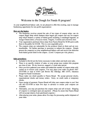 Panera Bread Dough for Funds Program