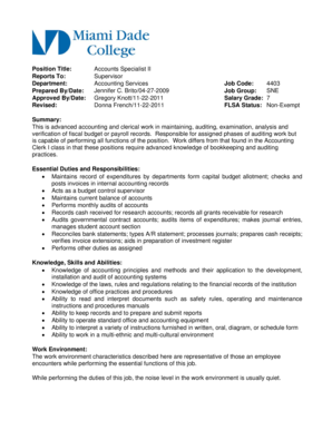 Accounts Specialist II Job Description