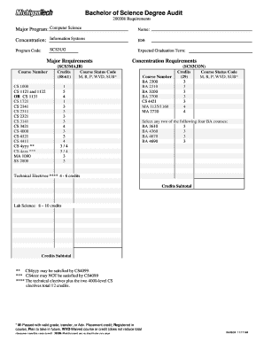 Bachelor of Science Degree Audit