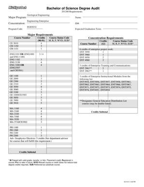 Bachelor of Science Degree Audit