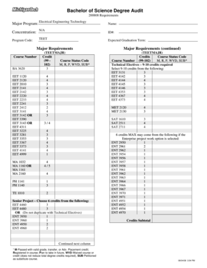 Bachelor of Science Degree Audit