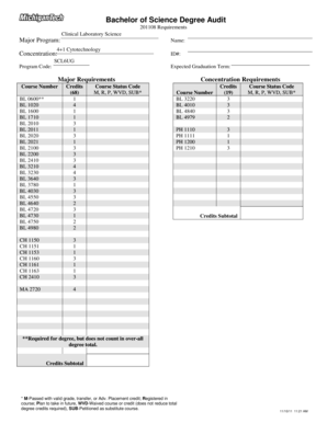 Bachelor of Science Degree Audit