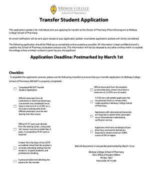 Transfer Student Application - Midway College - midway