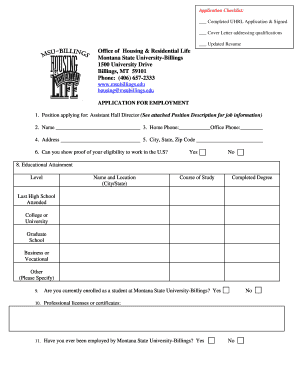 Transcript cover letter - Office of Housing & Residential Life Montana State University ... - msubillings