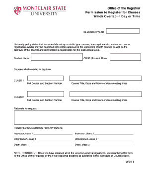 Permission to Register for Overlapping Classes